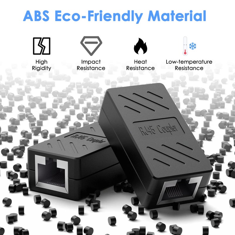 Dingsun RJ45 Coupler, Ethernet Extender for Cat7/Cat6/Cat5e/Cat5 Female to Female Ethernet Coupler Connector(20, Black) - Image 4